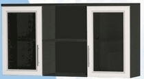 Антресоль большая с двумя стеклодверями ДЛЯ ГОСТИНОЙ АБС-2 Венге/Дуб выбеленный в Тогучине - toguchin.mebel54.com | фото