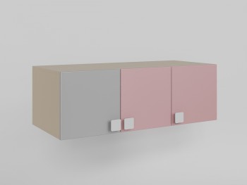 Антресоль на шкаф 3-х створчатый (Розовый/Серый/корпус Клен) в Тогучине - toguchin.mebel54.com | фото