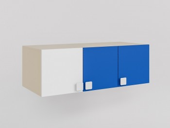Антресоль на шкаф 3-х створчатый Скай люкс (Синий/Белый/корпус Клен) в Тогучине - toguchin.mebel54.com | фото