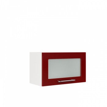 Бруклин ШВГС 600 Шкаф верхний горизонтальный со стеклом (Бетон белый/корпус Белый) в Тогучине - toguchin.mebel54.com | фото