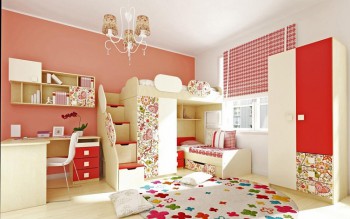 Детская комната Ретвит (Бежевый/Красный/корпус Клен) в Тогучине - toguchin.mebel54.com | фото