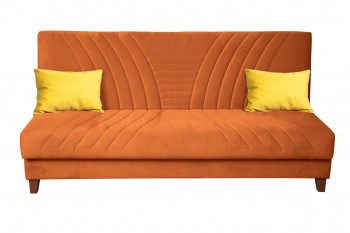 Диван-кровать "Бэлла" (велюр нео терра/подушки микровелюр желтый) в Тогучине - toguchin.mebel54.com | фото