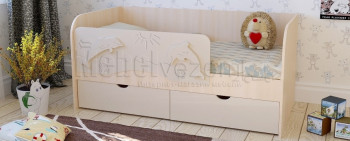 Друзья Кровать детская 2 ящика 1.6 Ваниль глянец в Тогучине - toguchin.mebel54.com | фото