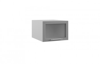 Гарда ГПГС 500 шкаф верхний горизонтальный глубокий со стеклом (Белый Эмалит/корпус Серый) в Тогучине - toguchin.mebel54.com | фото