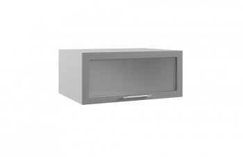 Гарда ГПГС 800 шкаф верхний горизонтальный глубокий со стеклом (Белый Эмалит/корпус Серый) в Тогучине - toguchin.mebel54.com | фото