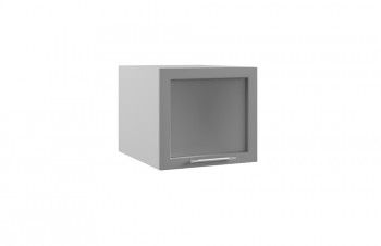 Гарда ГВПГС 500 шкаф верхний горизонтальный глубокий со стеклом высокий (Белый Эмалит/корпус Серый) в Тогучине - toguchin.mebel54.com | фото