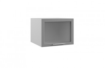 Гарда ГВПГС 600 шкаф верхний горизонтальный глубокий со стеклом высокий (Белый Эмалит/корпус Серый) в Тогучине - toguchin.mebel54.com | фото