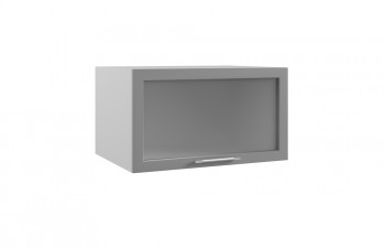 Гарда ГВПГС 800 шкаф верхний горизонтальный глубокий со стеклом высокий (Белый Эмалит/корпус Серый) в Тогучине - toguchin.mebel54.com | фото