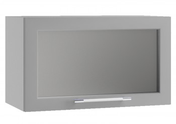 Гарда ПГС 600 шкаф верхний горизонтальный со стеклом (Белый Эмалит/корпус Серый) в Тогучине - toguchin.mebel54.com | фото