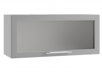Гарда ПГС 800 шкаф верхний горизонтальный со стеклом (Белый Эмалит/корпус Серый) в Тогучине - toguchin.mebel54.com | фото