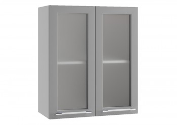Гарда ПС 600 шкаф верхний со стеклом (Белый Эмалит/корпус Серый) в Тогучине - toguchin.mebel54.com | фото
