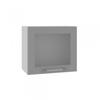 Гарда ВПГС 500 шкаф верхний горизонтальный со стеклом высокий (Белый Эмалит/корпус Серый) в Тогучине - toguchin.mebel54.com | фото