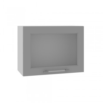 Гарда ВПГС 600 шкаф верхний горизонтальный со стеклом высокий (Белый Эмалит/корпус Серый) в Тогучине - toguchin.mebel54.com | фото