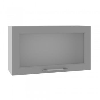 Гарда ВПГС 800 шкаф верхний горизонтальный со стеклом высокий (Белый Эмалит/корпус Серый) в Тогучине - toguchin.mebel54.com | фото