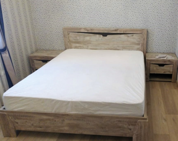 Хилтон Кровать 1400 (Дуб юкон/Гранж) в Тогучине - toguchin.mebel54.com | фото