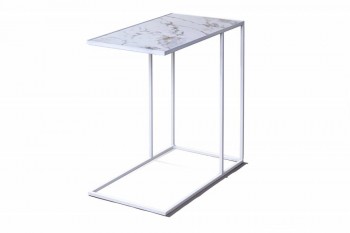 Журнальный столик Stone 018 (Прямоугольный) Металл/Керамика 500 Белый в Тогучине - toguchin.mebel54.com | фото