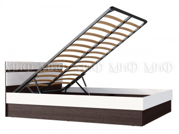 Ким кровать с подъемным механизмом 1,4 (Венге/белый глянец) в Тогучине - toguchin.mebel54.com | фото