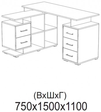 Компьютерный стол угловой СКМУ-3 белый в Тогучине - toguchin.mebel54.com | фото