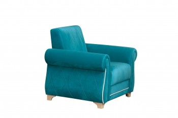 Кресло для отдыха "Порто" (велюр киви бирюза / микровельвет крем) в Тогучине - toguchin.mebel54.com | фото