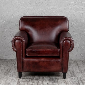Кресло кожаное Элегант (Бордовый) в Тогучине - toguchin.mebel54.com | фото