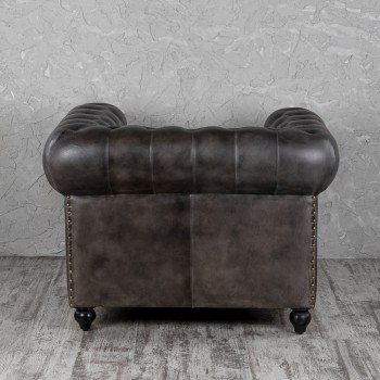 Кресло кожаное Лофт Честер (акация) в Тогучине - toguchin.mebel54.com | фото