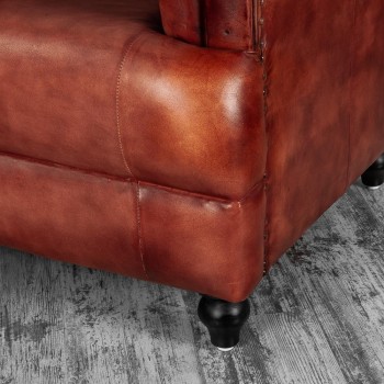Кресло кожаное Лофт Честер-Нью (Коричневый) в Тогучине - toguchin.mebel54.com | фото