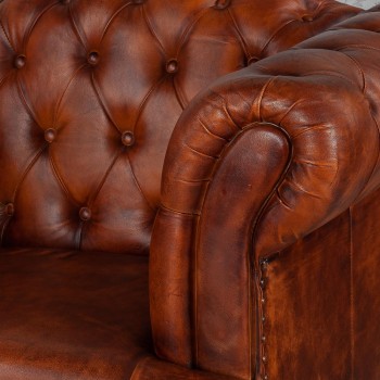 Кресло кожаное Лофт Честер-Нью (Коричневый, Рыжий) в Тогучине - toguchin.mebel54.com | фото