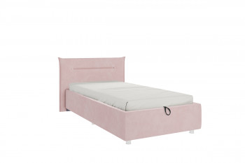 Кровать 0.9 Альба (Нежно-розовый велюр/под-мех) в Тогучине - toguchin.mebel54.com | фото