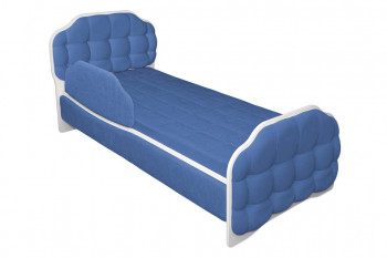 Кровать 160 Атлет 29 Синий (мягкий бортик) в Тогучине - toguchin.mebel54.com | фото