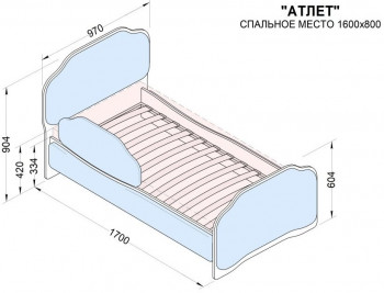 Кровать 160 Атлет 76 Зелёный (мягкий бортик) в Тогучине - toguchin.mebel54.com | фото