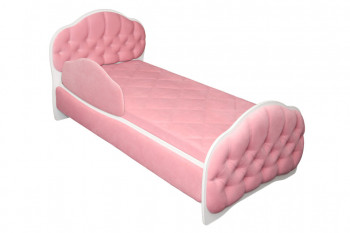 Кровать 160 Гармония 36 Светло-розовый (мягкий бортик) в Тогучине - toguchin.mebel54.com | фото