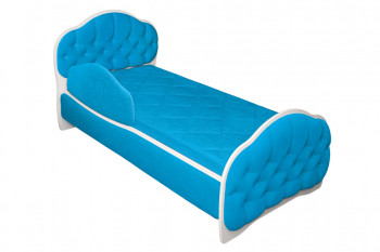 Кровать 160 Гармония 84 Ярко-голубой (мягкий бортик) в Тогучине - toguchin.mebel54.com | фото