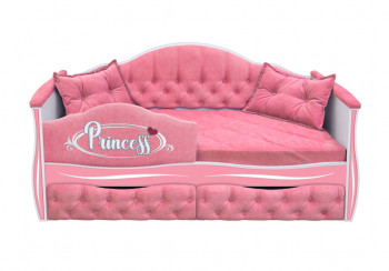 Кровать 160 серии Иллюзия 2 ящика 36 Розовый (мягкий бортик/подушки) в Тогучине - toguchin.mebel54.com | фото