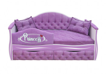 Кровать 160 серии Иллюзия 2 ящика 67 Светло-фиолетовый (подушки/мягкий бортик) в Тогучине - toguchin.mebel54.com | фото