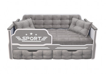Кровать 160 серии Спорт 2 ящика 45 Серый (подушки) в Тогучине - toguchin.mebel54.com | фото