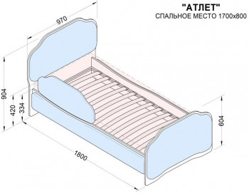 Кровать 170 Атлет 29 Синий (мягкий бортик) в Тогучине - toguchin.mebel54.com | фото