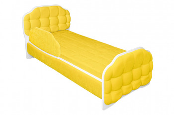 Кровать 170 Атлет 74 Жёлтый (мягкий бортик) в Тогучине - toguchin.mebel54.com | фото