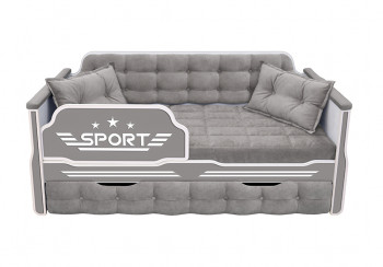 Кровать 170 серии Спорт 1 ящик 45 Серый (подушки) в Тогучине - toguchin.mebel54.com | фото