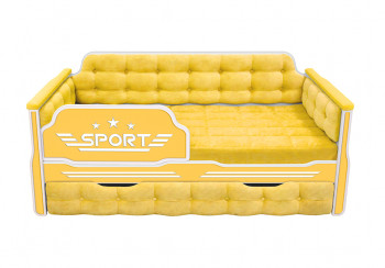 Кровать 170 серии Спорт 1 ящик 74 Жёлтый (мягкие боковые накладки) в Тогучине - toguchin.mebel54.com | фото