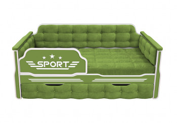 Кровать 170 серии Спорт 1 ящик 76 Зелёный (мягкие боковые накладки) в Тогучине - toguchin.mebel54.com | фото