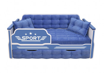 Кровать 170 серии Спорт 1 ящик 85 Синий (подушки) в Тогучине - toguchin.mebel54.com | фото