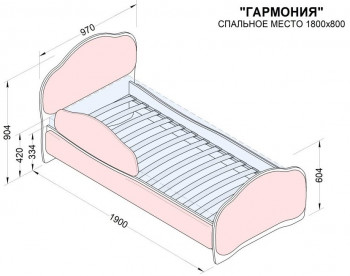 Кровать 180 Гармония 36 Светло-розовый (мягкий бортик) в Тогучине - toguchin.mebel54.com | фото