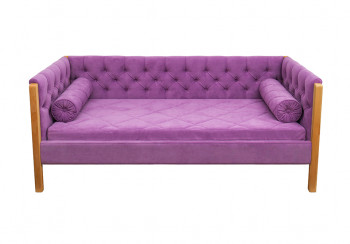 Кровать 180 серии Леди  32 Фиолетовый (подушка валик) в Тогучине - toguchin.mebel54.com | фото