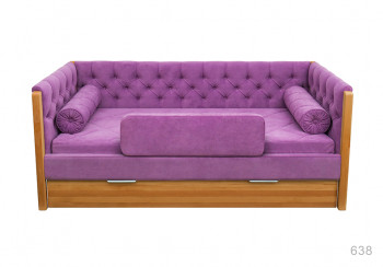 Кровать 180 серии Леди + ящик 32 Фиолетовый (мягкий бортик/подушка валик) в Тогучине - toguchin.mebel54.com | фото