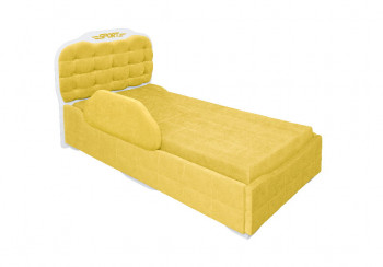 Кровать 190 Атлет Lux 74 Жёлтый (мягкий бортик) в Тогучине - toguchin.mebel54.com | фото