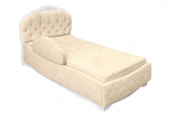 Кровать 190 Гармония Lux 02 Бежевый (мягкий бортик) в Тогучине - toguchin.mebel54.com | фото