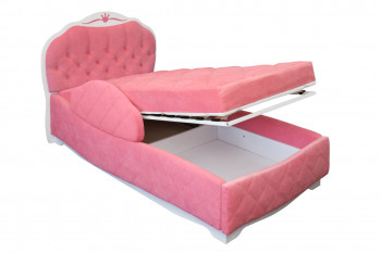 Кровать 190 Гармония Lux 36 Розовый (мягкий бортик) в Тогучине - toguchin.mebel54.com | фото
