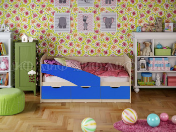 Кровать Бабочки 1,6м (Синий матовый) в Тогучине - toguchin.mebel54.com | фото