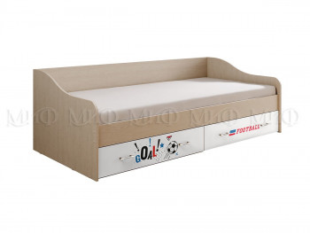 Кровать Boy Вега 0,9 м (Дуб беленый/Белый глянец/фотопечать) в Тогучине - toguchin.mebel54.com | фото