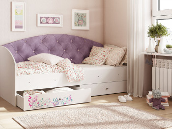 Кровать детская Эльза Белый/Фиолетовый в Тогучине - toguchin.mebel54.com | фото
